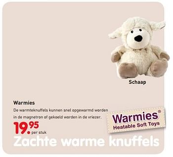 Promotions Warmies schaap - Warmies - Valide de 01/11/2018 à 06/12/2018 chez Unikamp