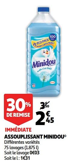 Promotions Assouplissant minidou - Minidou - Valide de 14/11/2018 à 20/11/2018 chez Auchan Ronq