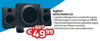 Promoties Logitech speakers z333 - Logitech - Geldig van 16/11/2018 tot 07/12/2018 bij Exellent