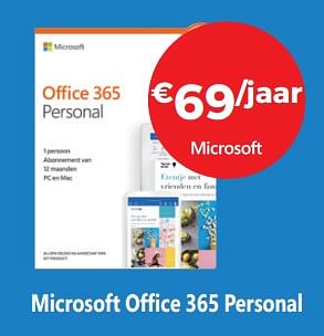Promotions Microsoft office 365 personal - Microsoft - Valide de 16/11/2018 à 07/12/2018 chez Exellent