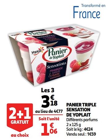Promoties Panier triple sensation de yoplait - Yoplait - Geldig van 14/11/2018 tot 20/11/2018 bij Auchan