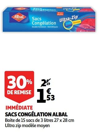 Promotions Sacs congélation albal - Albal - Valide de 14/11/2018 à 20/11/2018 chez Auchan Ronq
