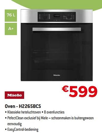 Promotions Miele oven - h2265bcs - Miele - Valide de 16/11/2018 à 07/12/2018 chez Exellent