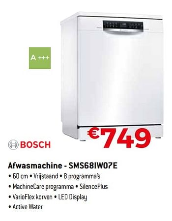 Promoties Bosch afwasmachine - sms68iw07e - Bosch - Geldig van 16/11/2018 tot 07/12/2018 bij Exellent