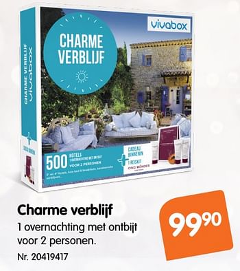 Promoties Charme verblijf - Vivabox - Geldig van 07/11/2018 tot 27/11/2018 bij Fun