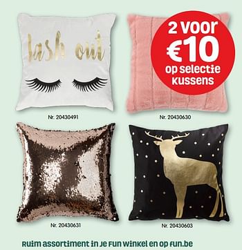 Promotions Op selectie kussens - Produit maison - Fun - Valide de 07/11/2018 à 27/11/2018 chez Fun