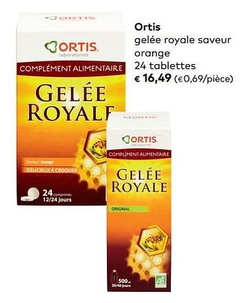 Promotions Ortis gelée royale saveur orange - Ortis - Valide de 07/11/2018 à 04/12/2018 chez Bioplanet