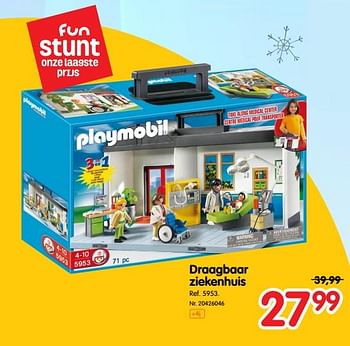 Promotions Draagbaar ziekenhuis - Playmobil - Valide de 07/11/2018 à 27/11/2018 chez Fun