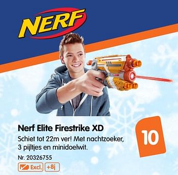 Promoties Nerf elite firestrike xd - Nerf - Geldig van 07/11/2018 tot 27/11/2018 bij Fun