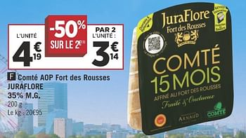 Promotions Comté aop fort des rousses juraflore 35% m.g - Juraflore - Valide de 13/11/2018 à 25/11/2018 chez Géant Casino