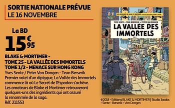 Promotions Blake + mortimer - tome 25 - la vallée des immortels tome 1-2 - menace sur hong kong - Produit Maison - Auchan Ronq - Valide de 14/11/2018 à 20/11/2018 chez Auchan Ronq