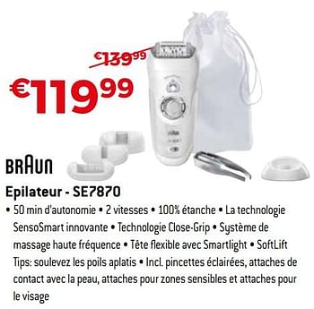 Promotions Braun epilateur - se7870 - Braun - Valide de 16/11/2018 à 07/12/2018 chez Exellent