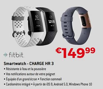 Promoties Fitbit smartwatch - charge hr 3 - Fitbit - Geldig van 16/11/2018 tot 07/12/2018 bij Exellent