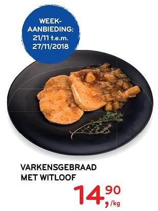 Promoties Varkensgebraad met witloof - Huismerk - Alvo - Geldig van 21/11/2018 tot 04/12/2018 bij Alvo