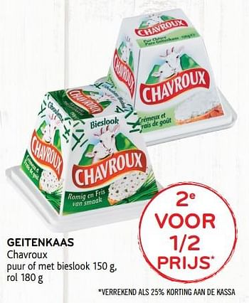 Promoties Geitenkaas - Chavroux - Geldig van 21/11/2018 tot 04/12/2018 bij Alvo