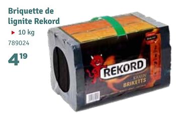Promotions Briquette de lignite rekord - Rekord - Valide de 01/11/2018 à 31/12/2018 chez Mr. Bricolage