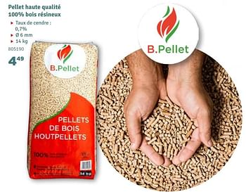 Promotions Pellet haute qualité 100% bois résineux - B.Pellet - Valide de 01/11/2018 à 31/12/2018 chez Mr. Bricolage