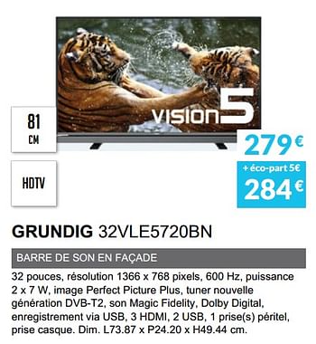 Promotions Grundig 32vle5720bn - Grundig - Valide de 01/11/2018 à 31/03/2019 chez Copra