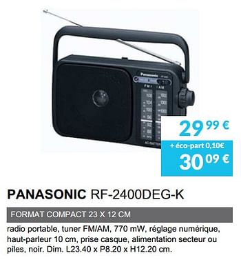 Promotions Panasonic rf-2400deg-k - Panasonic - Valide de 01/11/2018 à 31/03/2019 chez Copra