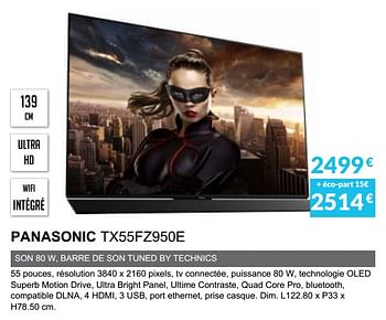 Promotions Panasonic tx55fz950e - Panasonic - Valide de 01/11/2018 à 31/03/2019 chez Copra