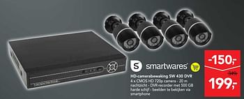 Promoties Hd-camerabewaking sw 430 dvr - Smartwares - Geldig van 21/11/2018 tot 04/12/2018 bij Makro