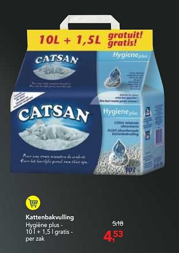 Promoties Kattenbakvulling hygiëne plus - Catsan - Geldig van 21/11/2018 tot 04/12/2018 bij Makro
