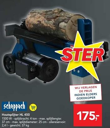 Promoties Scheppach houtsplijter hl 450 - Scheppach - Geldig van 21/11/2018 tot 04/12/2018 bij Makro