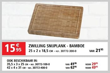Promoties Zwilling snijplank - bamboe - Zwilling J.A Henckels - Geldig van 24/11/2018 tot 31/12/2018 bij ShopWillems
