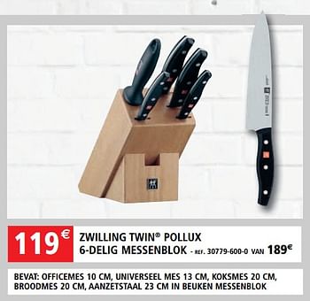 Promoties Zwilling twin pollux 6-delig messenblok - Zwilling J.A Henckels - Geldig van 24/11/2018 tot 31/12/2018 bij ShopWillems