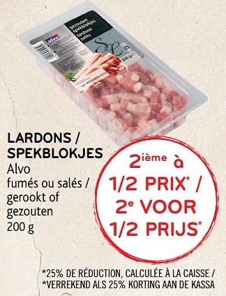 Promotions Lardons - Produit maison - Alvo - Valide de 21/11/2018 à 04/12/2018 chez Alvo