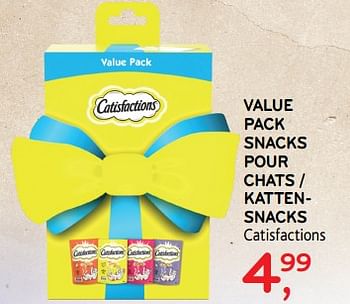 Promoties Value pack snacks pour chats - Catisfactions - Geldig van 21/11/2018 tot 04/12/2018 bij Alvo