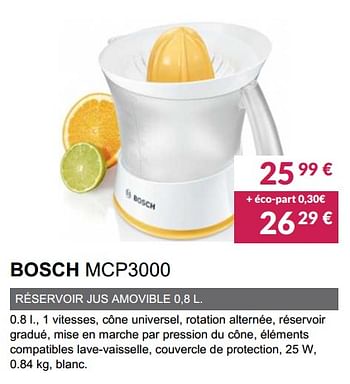 Promotions Bosch presse-agrumes mcp3000 - Bosch - Valide de 01/11/2018 à 31/03/2019 chez Copra