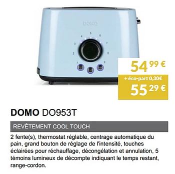 Promotions Domo do953t - Domo - Valide de 01/11/2018 à 31/03/2019 chez Copra