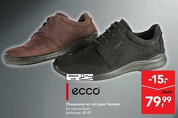 Promotions Chaussures en cuir pour homme - Ecco - Valide de 21/11/2018 à 04/12/2018 chez Makro