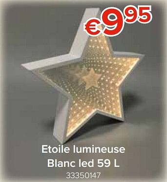 Promotions Etoile lumineuse blanc led - Produit Maison - Euroshop - Valide de 22/11/2018 à 31/12/2018 chez Euro Shop