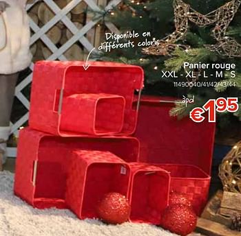 Promotions Panier rouge - Produit Maison - Euroshop - Valide de 22/11/2018 à 31/12/2018 chez Euro Shop