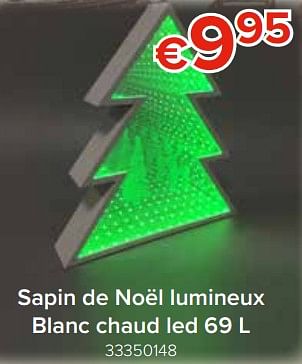 Promotions Sapin de noël lumineux blanc chaud led - Produit Maison - Euroshop - Valide de 22/11/2018 à 31/12/2018 chez Euro Shop