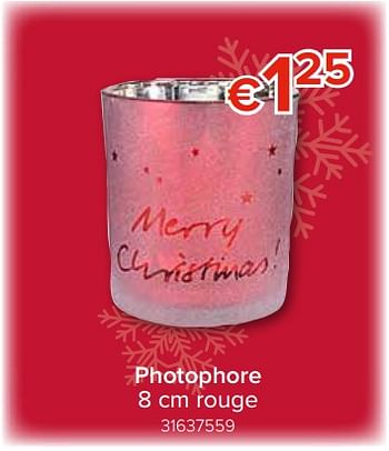 Promotions Photophore rouge - Produit Maison - Euroshop - Valide de 22/11/2018 à 31/12/2018 chez Euro Shop