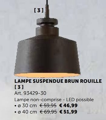 Promotions Lampe suspendue brun rouille - Produit maison - Zelfbouwmarkt - Valide de 20/11/2018 à 26/12/2018 chez Zelfbouwmarkt