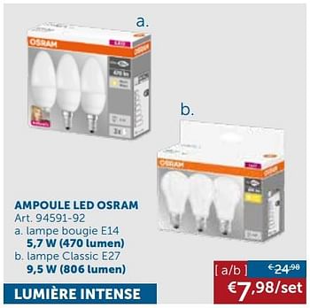 Promotions Ampoule led osram - Osram - Valide de 20/11/2018 à 26/12/2018 chez Zelfbouwmarkt