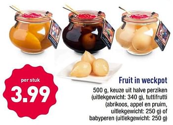 Promoties Fruit in weckpot - Huismerk - Aldi - Geldig van 19/11/2018 tot 24/11/2018 bij Aldi