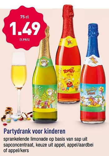 Promoties Partydrank voor kinderen - Huismerk - Aldi - Geldig van 19/11/2018 tot 24/11/2018 bij Aldi