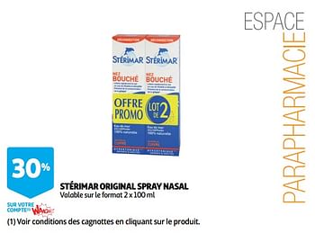 Promotions Stérimar original spray nasal - Produit Maison - Auchan Ronq - Valide de 14/11/2018 à 27/11/2018 chez Auchan Ronq