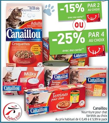 Promotions Canaillou nourriture pour chat - Canaillou - Valide de 20/11/2018 à 25/11/2018 chez Intermarche