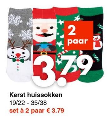Promoties Kerst huissokken - Huismerk - Wibra - Geldig van 19/11/2018 tot 01/12/2018 bij Wibra