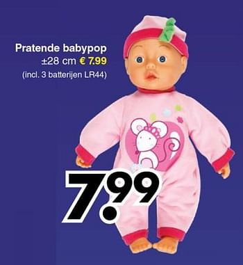 Terugbetaling vacht Tegenhanger Huismerk - Wibra Pratende babypop - Promotie bij Wibra