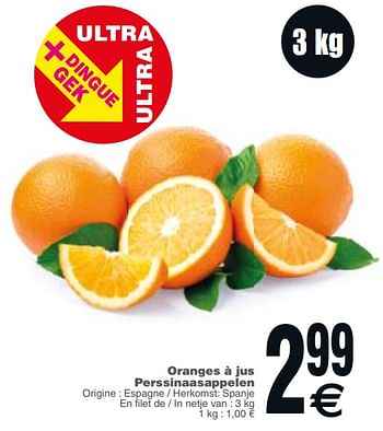 Promoties Oranges à jus perssinaasappelen - Huismerk - Cora - Geldig van 20/11/2018 tot 26/11/2018 bij Cora