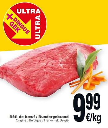 Promoties Rôti de bœuf  rundergebraad - Huismerk - Cora - Geldig van 20/11/2018 tot 26/11/2018 bij Cora