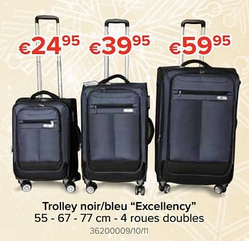 Promoties Trolley noir-bleu excellency - Huismerk - Euroshop - Geldig van 22/11/2018 tot 31/12/2018 bij Euro Shop