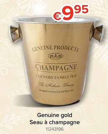 Promotions Genuine gold seau à champagne - Produit Maison - Euroshop - Valide de 22/11/2018 à 31/12/2018 chez Euro Shop